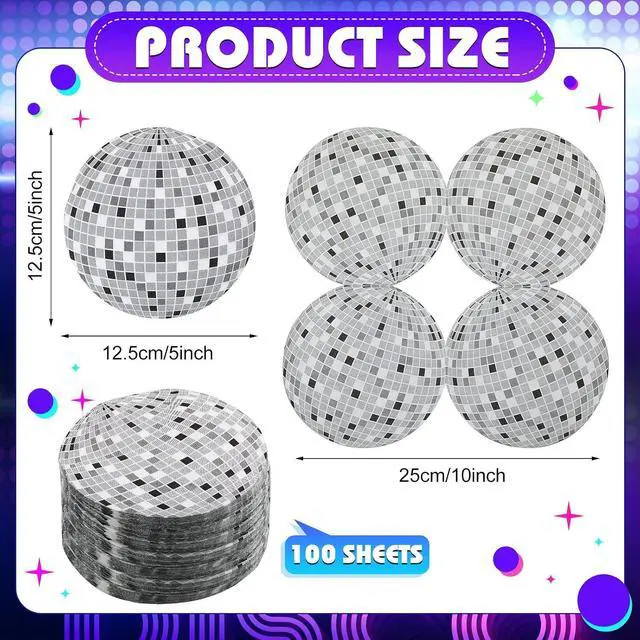 Alt view image 2 of 6 - Colarr 100 Pcs Disco Ball Napkins Disco Party Supplies Wedding Decorations | Silver Ball Paper, Stylish Disposable Napkins for Cocktail Dinner, 70s 80s 90s Birthday, Bachelorette, Beverage Party Decor