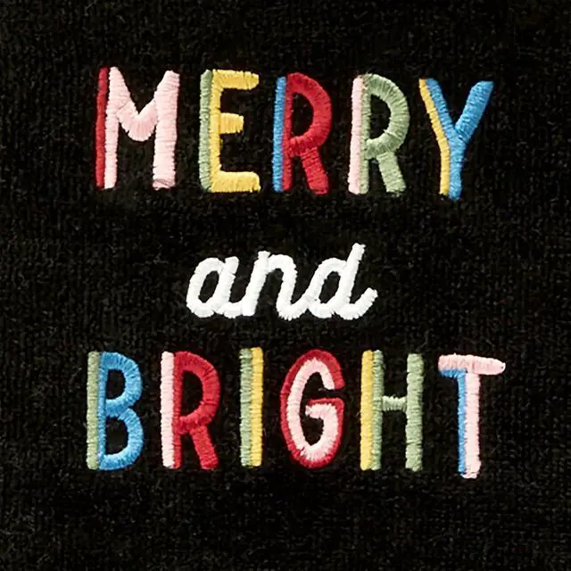Alt view image 2 of 5 - SKL Home Christmas Rainbow Merry Hand Towel Set-2pc, 100% Cotton, Black | Soft, embroidered velour. Great for the bathroom, kitchen or bar & holiday gifting.