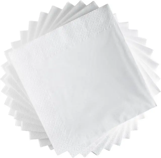 Main image of Premium Party Beverage Napkins White - 100 Count, 2-Ply - Ideal for Parties, Weddings, Cocktails, and Events - 5"x 5" Absorbent Paper Napkins - Disposable and Colorful