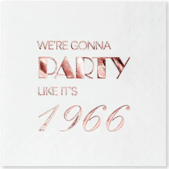 Main image of Crisky 60th Birthday Cocktail Napkins Rose Gold for Women 60th Birthday Party Decorations for Cake Dessert Berverage Table, 60th Birthday Party Supplies,50 Pcs Disposable Napkins, 3-Ply