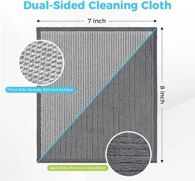 Alt view image 2 of 7 - AIDEA Non Scratch Wire Dishcloth 24PK, Dish Cloths for Washing Dishes 7"×8" | Upgraded Wire Dishwashing Rag, Dual Sided,Stainless Steel Wipes, Steel Scrubber for Cookware, Sinks, Stove Tops, Grey