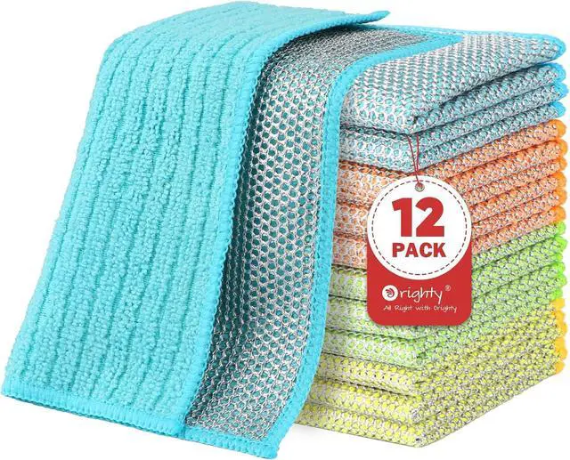 Main image of Orighty Dish Cloths, 12 Pack Double-Layer Metal Dish Rags, 7"x8" | Multipurpose Wire Dishwashing Rag, Upgraded Non-Scratch Wire Cleaning Cloths, Dishcloth Rag Scrubber for Kitchen, Cookware