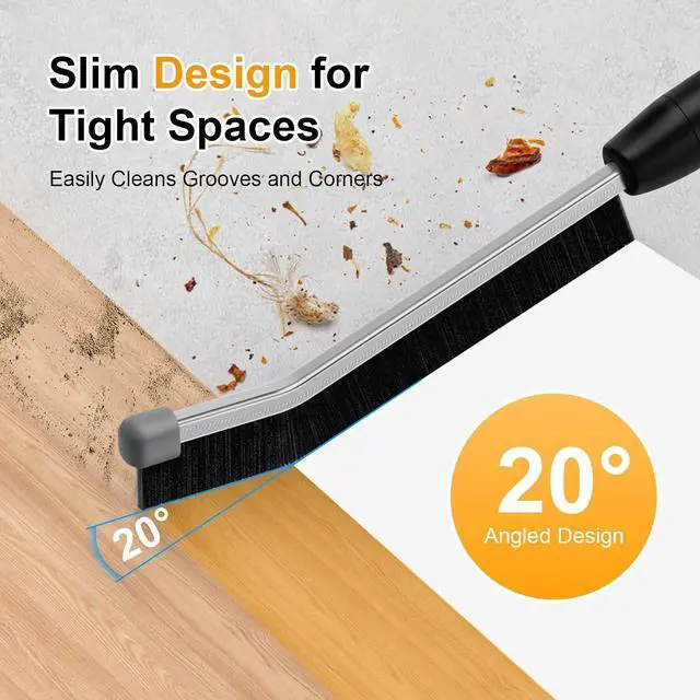 Alt view image 6 of 7 - Crevice Cleaning Brush 3 Pack, Stainless Steel Bristle Support Rod, Rust-Resistant & Durable, Rounded Protective Head, Stiff Bristles for Tile Grout, Bathroom Gaps & Window Groove Brushes