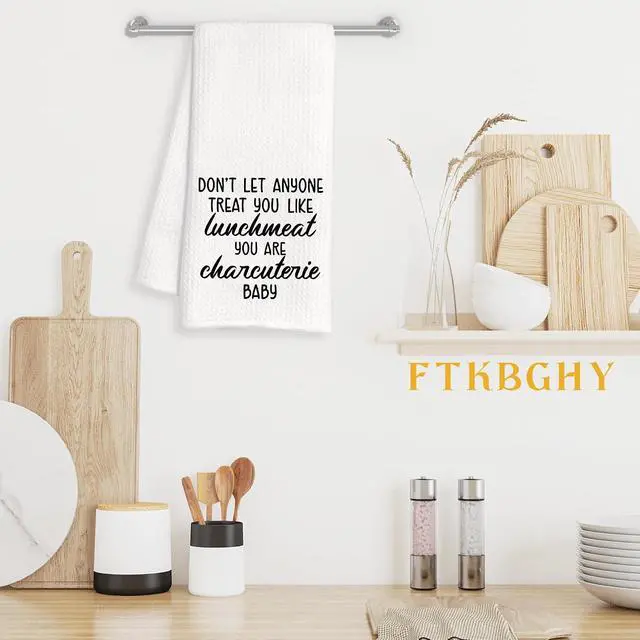 Alt view image 3 of 7 - Funny Kitchen Towels, Funny Gifts for Women Men, Don't Let Anyone Treat You Like Lunchmeat Decorative Dish Hand Tea Towels for Kitchen Dining Room, 16x24 Inch