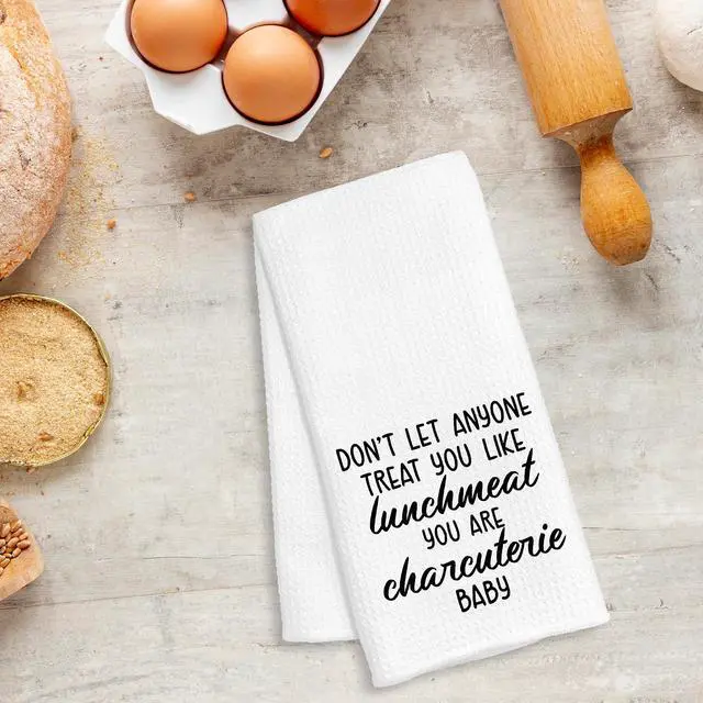 Alt view image 5 of 7 - Funny Kitchen Towels, Funny Gifts for Women Men, Don't Let Anyone Treat You Like Lunchmeat Decorative Dish Hand Tea Towels for Kitchen Dining Room, 16x24 Inch