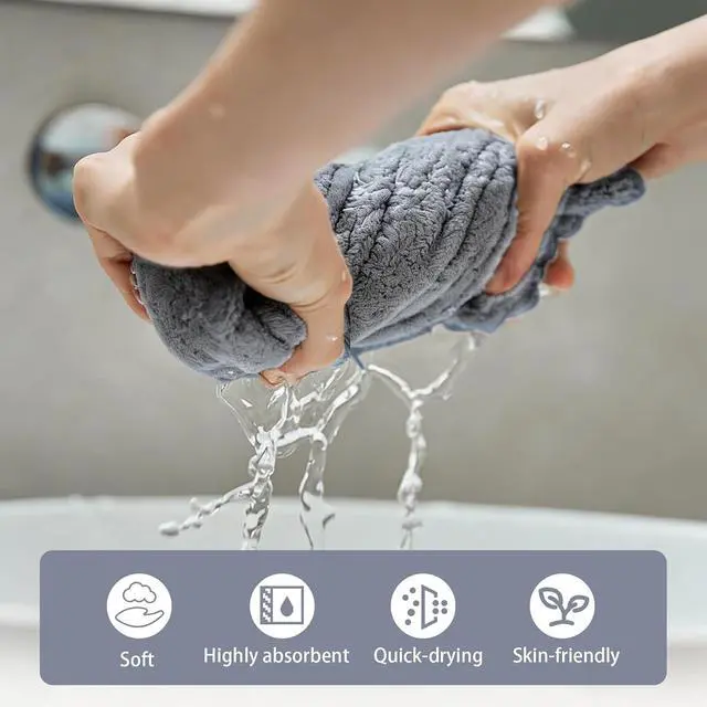 Alt view image 6 of 7 - Premium Hand Towels Set for Bathroom, 2 Pack, 12" x 27", Light Grey | 100% Cotton, Quick Dry, Ultra Soft, Highly Absorbent, Lightweight, For Gym, Shower, Hotel, and Spa