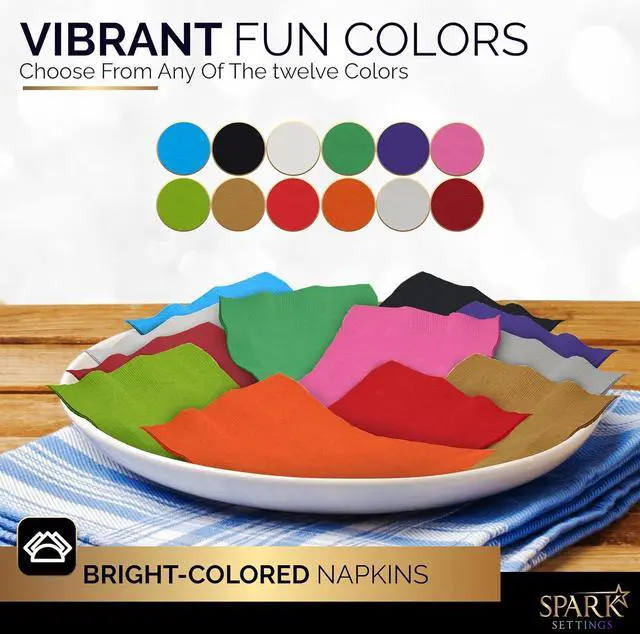 Alt view image 2 of 7 - Amcrate Big Party Pack 40 Count Orange Dinner Napkins Tableware- Ideal for Wedding, Party, Birthday, Dinner, Lunch, Cocktails. (7 x 7)