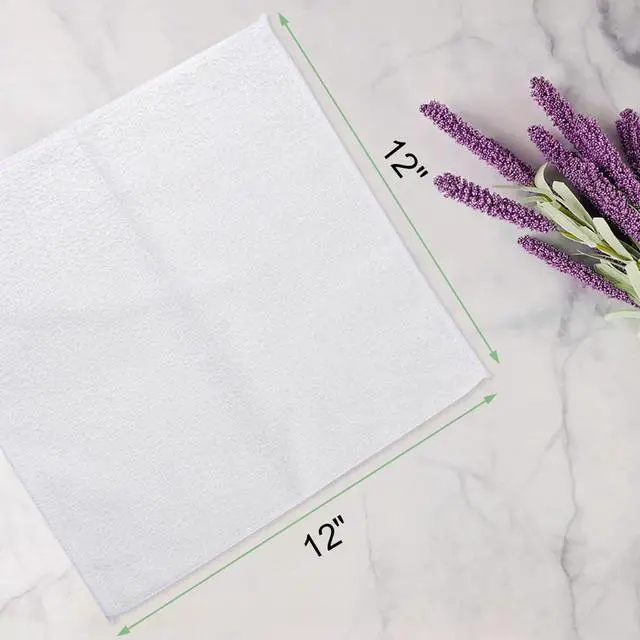 Alt view image 2 of 7 - UNIMADE Washcloths 20 Pack Face Towels (12" x 12"), Highly Soft Wash Cloths | Hand Towels, Fast Drying Multi-Purpose Microfiber Cleansing Cloths for Bathroom, Hotel, Spa, and Salon White
