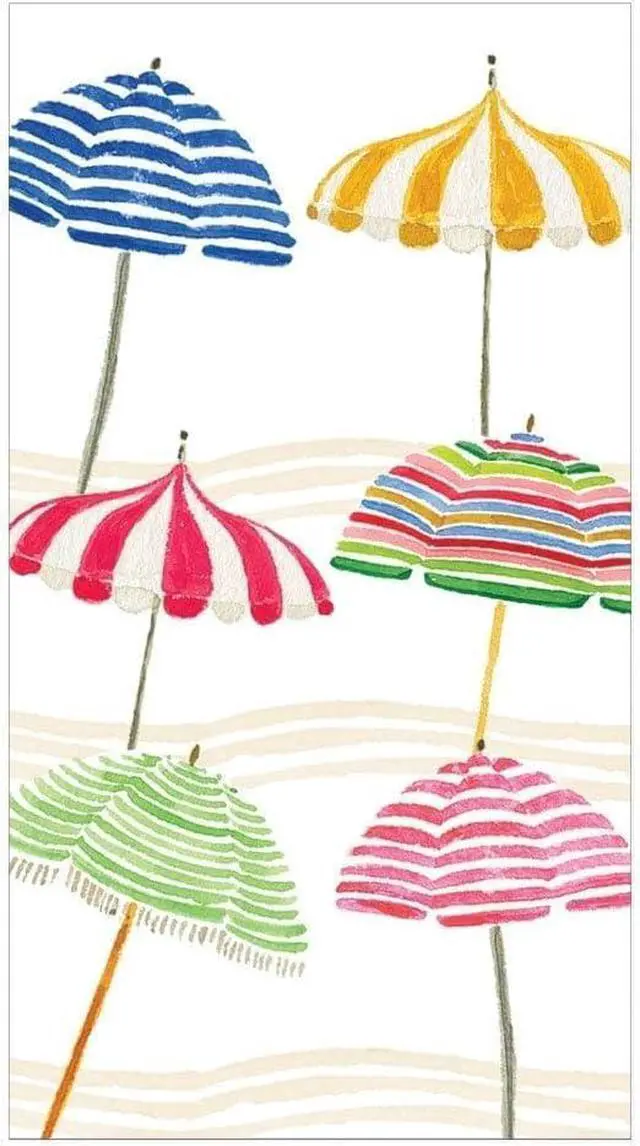 Main image of Caspari Beach Umbrellas Disposable Bathroom Paper Guest Towel Napkins, 15 Per Package