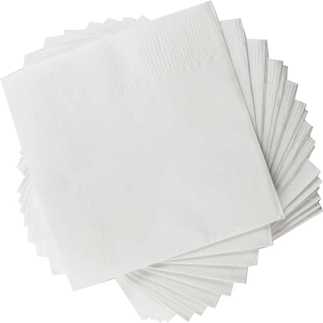 Main image of 1 Ply White Cocktail/Beverage Napkins- Package of 500ct