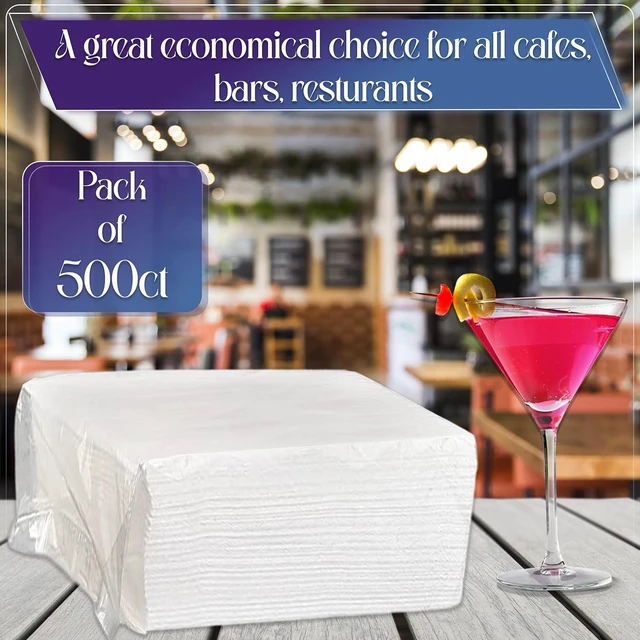 Alt view image 2 of 7 - 1 Ply White Cocktail/Beverage Napkins- Package of 500ct