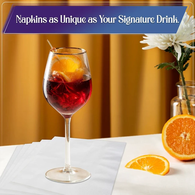 Alt view image 3 of 7 - 1 Ply White Cocktail/Beverage Napkins- Package of 500ct