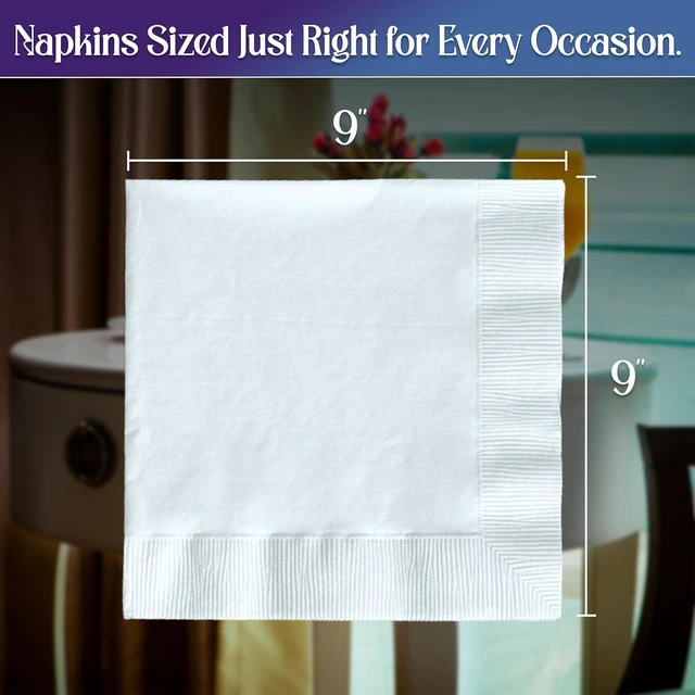 Alt view image 7 of 7 - 1 Ply White Cocktail/Beverage Napkins- Package of 500ct