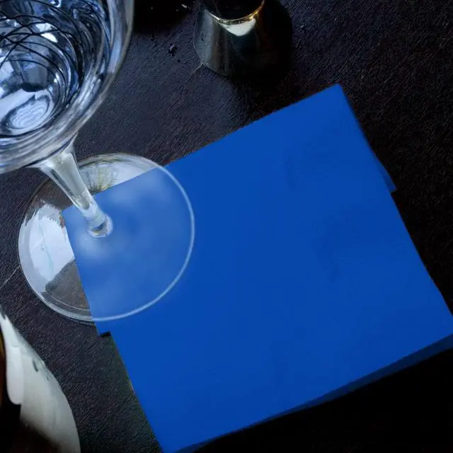 Alt view image 5 of 5 - Cocktail Napkins 3-ply 80PCS Blue Beverage Napkin Disposable Paper Cocktail Napkins Dinner Napkins for Birthday Graduation Party Restaurant Bar Picnic