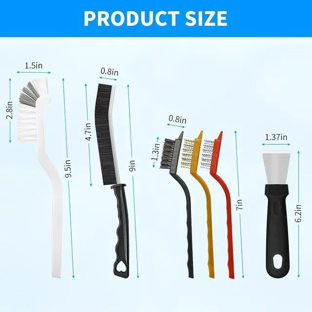Alt view image 2 of 7 - 4TH Crevice Cleaning Brush SetHousehold Deep Cleaning Supplies, Perfect for Small Spaces, Grout, and Tough Tasks -12 Pack