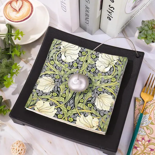 Alt view image 4 of 7 - Whaline 50Pcs Vintage Floral Paper Napkins | Disposable Decoupage Luncheon Napkins, Vintage Flower Design, for Spring Birthday Wedding Party Table Decor