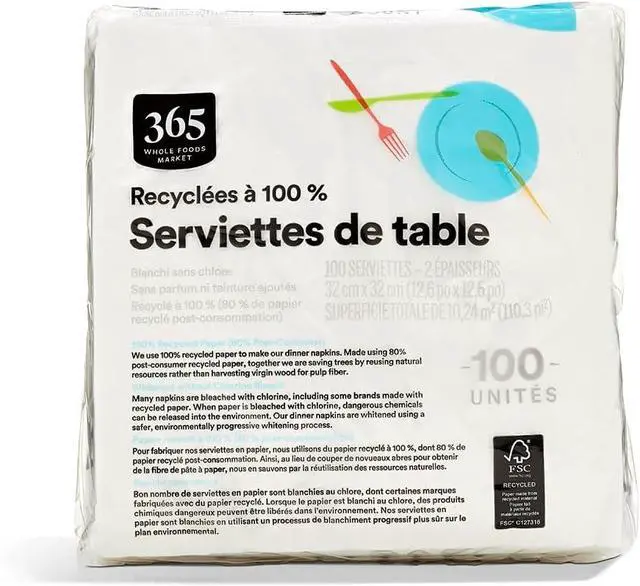 Alt view image 2 of 2 - 365 by Whole Foods Market, Dinner Napkins, 2-Ply, 100 Count