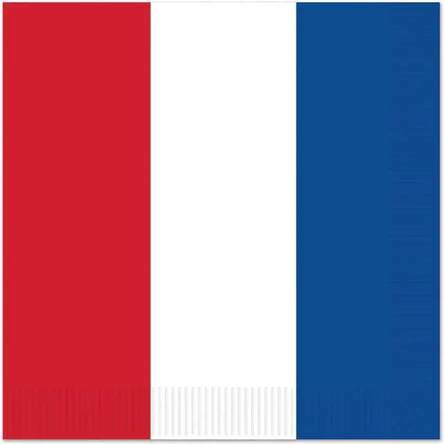 Main image of Beistle, White & Blue Theme Luncheon Napkins, Red/White/Blue