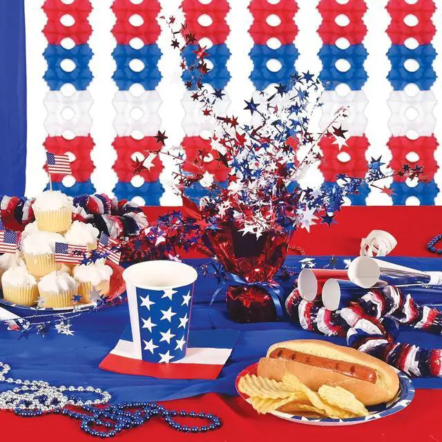 Alt view image 4 of 6 - Beistle, White & Blue Theme Luncheon Napkins, Red/White/Blue
