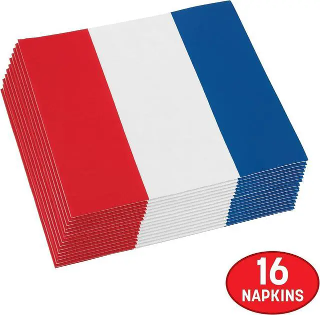 Alt view image 3 of 6 - Beistle, White & Blue Theme Luncheon Napkins, Red/White/Blue