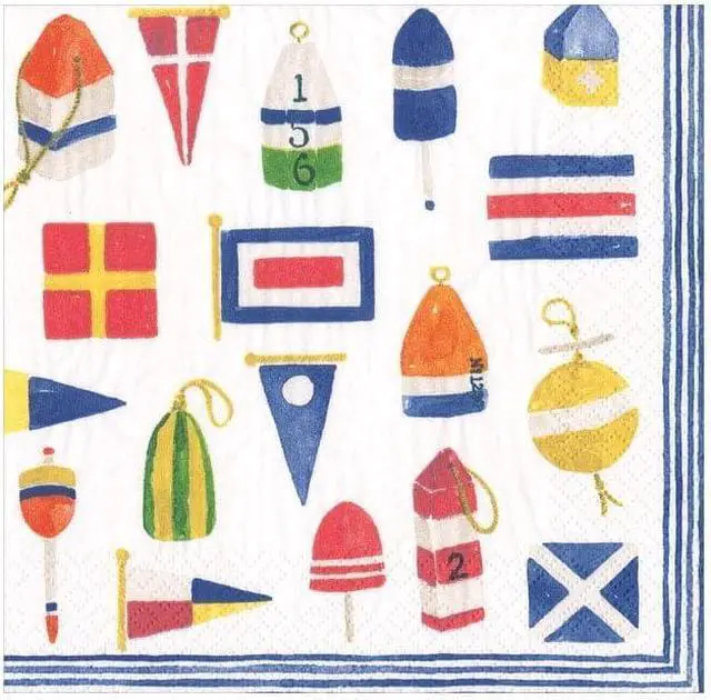 Main image of Caspari Nantucket Paper Cocktail Napkins - 20 Per Box
