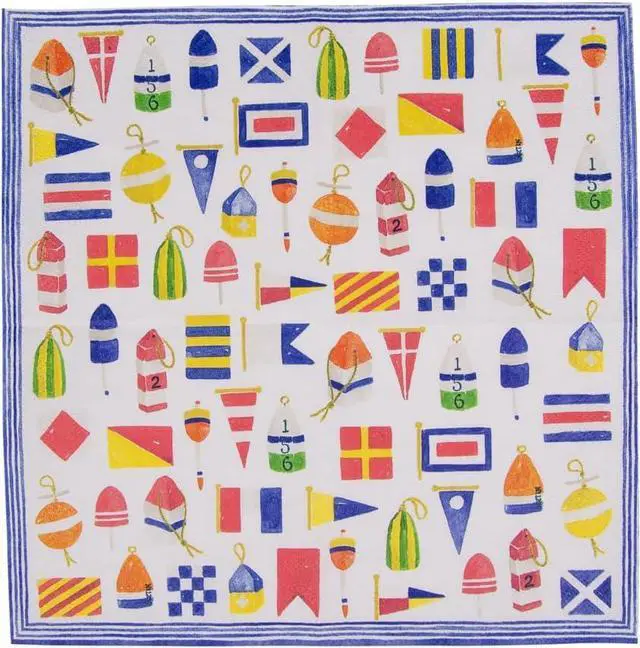 Alt view image 7 of 7 - Caspari Nantucket Paper Cocktail Napkins - 20 Per Box