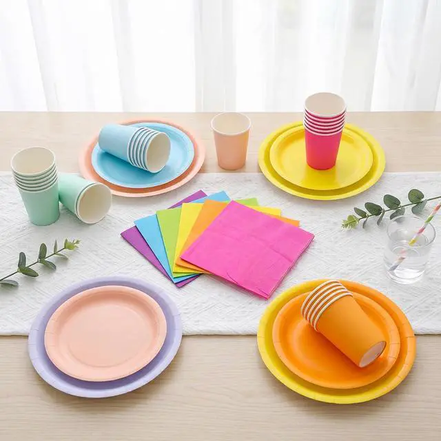 Alt view image 5 of 7 - Colorful Cocktail Napkins, 120 Pcs, 2-Ply Disposable Napkins | 5x5 inch Folded, Soft & Absorbent, 6 Bright Colors, Ideal for Birthday Party, Cocktail Bar & Dessert Table