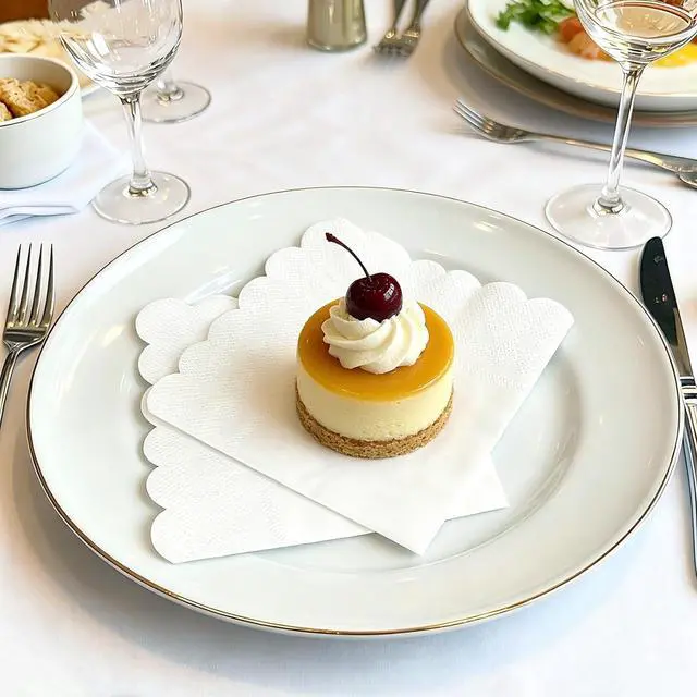 Main image of White Scalloped Cocktail Napkins, 100ct Disposable Dessert Party Napkins | 5x5 in 2Ply Disposable Paper Cocktail & Appetizer Napkins for Party, Birthday, Wedding, Dinner & Daily Use, 4Pack 25ct