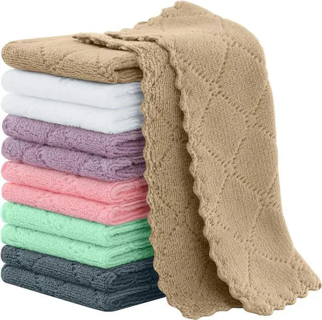 Main image of Homaxy Super Soft 12 Pack Coral Velvet Dish Cloths, 7" x 9", Mixed | Ultra-Absorbent Dishcloths, No Lint, Nonstick Oil, Fast Drying, Microfiber Cleaning Cloth