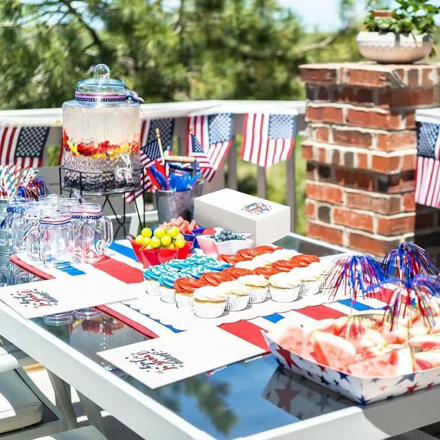 Alt view image 7 of 7 - JarThenaAMCS 50Pcs Patriotic Guest Napkins Disposable Paper Napkins Red Blue Happy Fourth of July Dinner Hand Towel for Independence Day 250th Anniversary Memorial Day Bathroom Supplies