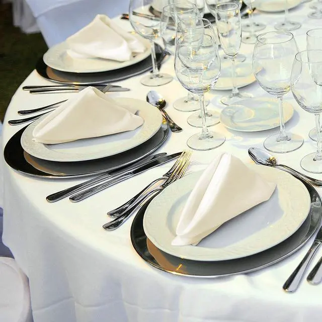 Alt view image 6 of 6 - ANECO 12 Pieces Satin Napkins Soft Dinner Napkins Square Table Napkins 17 x 17 Inches for Restaurant Weddings Party Dinner Decoration (Ivory)