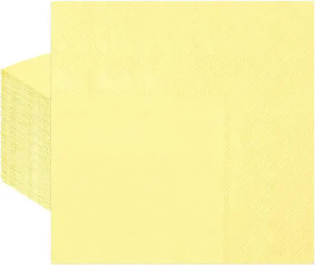 Main image of HEIPINIUYE 50 Pieces 3-ply Yellow Napkins Beverage Napkins Dessert Napkins Disposable Paper Napkins for Wedding Birthday Party Paper Dinner Napkins