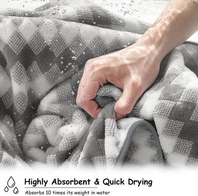Alt view image 5 of 6 - 2 Piece Gray Diamond Hand Towels for Bathroom 16"x31" Ultra Soft Breathable Hand Face Towels Highly Absorbent Towel Quick Dry Towel for Spa Gym Hotel Travel Camp