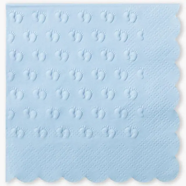 Main image of Crisky 3 Ply Baby Shower Napkins for Boy, 50 Pack Embossed Footprints Blue Napkins for Dusty Blue Jean Boy Baby Shower Decorations, Disposable Paper Cocktail Napkin, and Not Easily Torn