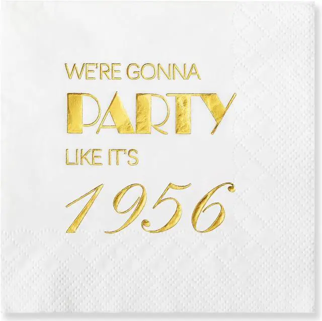 Main image of Crisky 50 Pack 70th Birthday Napkins for Men Women 3-Ply, 1956 Gold Foil Disposable Napkins for Cake Dessert Beverage Table 70 years Old Bday Party Supplies, 70th Birthday Decorations for Him Her
