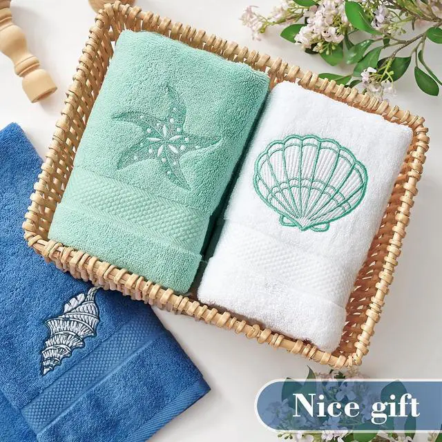 Alt view image 7 of 7 - 3 Pack 100% Cotton Embroidered Hand Towels for Bathroom Kitchen 13 x 29 Inch Ultra-Soft Absorbent Decorative Towel Set Rustic Boho Home Decor