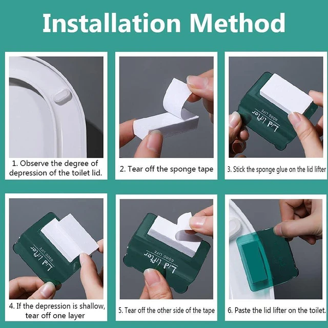 Alt view image 7 of 7 - Terrysun 4 Pcs Toilet Seat Handle, Lid Lifter, Toilet Cover Lifter, Toilet Seat Lifter, Toilet Cover Support Lifter, Suitable For Families, Offices And Hotel Bathrooms