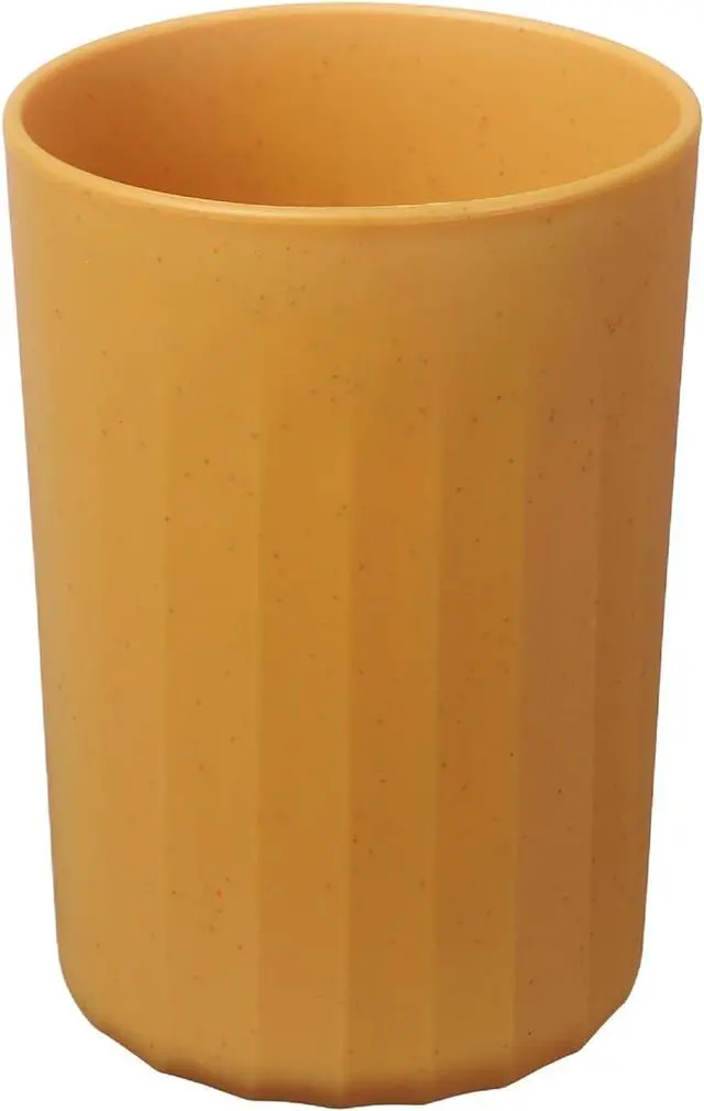 Main image of uxcell 1 Pcs Simple Toothbrush Cup, 2.8 x 2.8 x 3.9 Inch Bathroom Tumbler Reusable Plastic Cup Set for Storing Toothpaste Toothbrushes Combs Water Beverages, Yellow