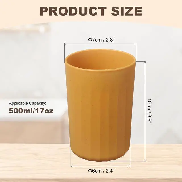 Alt view image 2 of 7 - uxcell 1 Pcs Simple Toothbrush Cup, 2.8 x 2.8 x 3.9 Inch Bathroom Tumbler Reusable Plastic Cup Set for Storing Toothpaste Toothbrushes Combs Water Beverages, Yellow