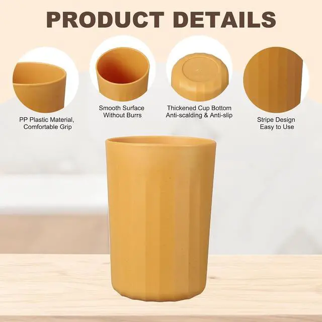 Alt view image 3 of 7 - uxcell 1 Pcs Simple Toothbrush Cup, 2.8 x 2.8 x 3.9 Inch Bathroom Tumbler Reusable Plastic Cup Set for Storing Toothpaste Toothbrushes Combs Water Beverages, Yellow