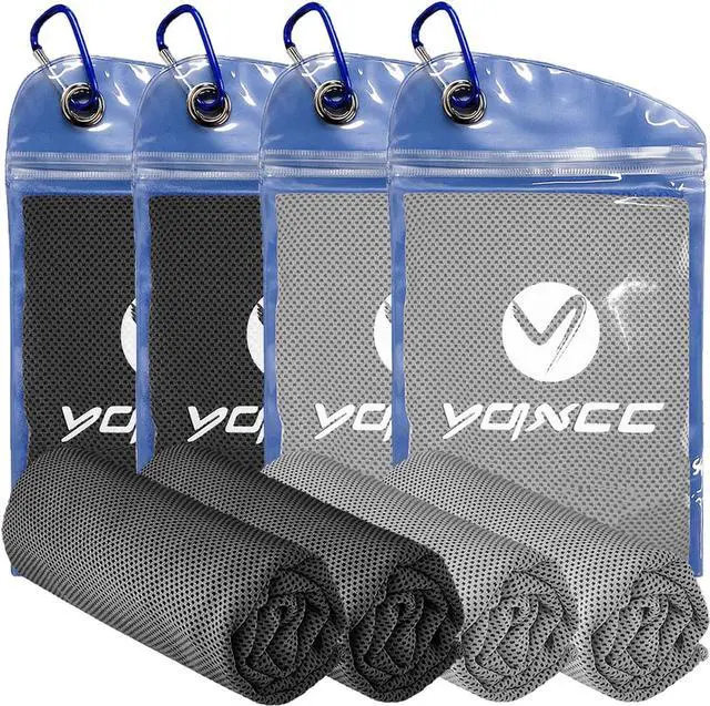 Main image of YQXCC 4 Pack Cooling Towels 40"x12", Cold Cool for Neck & Face | Cooling Neck Wraps, Soft Breathable Microfiber Chilly Towels, Ideal for Gym, Yoga, Golf, Running, Camping & Hot Weather