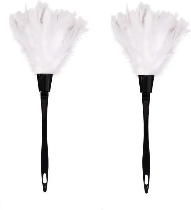 Main image of Turkey Feather Dusters for Cleaning Home Blinds Kitchen car Office, Eco-Friendly Reusable 2 pcs White