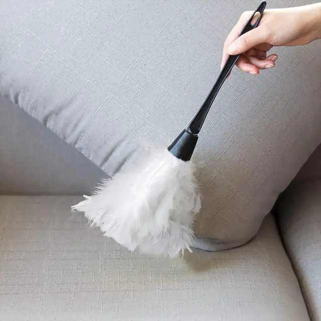 Alt view image 3 of 6 - Turkey Feather Dusters for Cleaning Home Blinds Kitchen car Office, Eco-Friendly Reusable 2 pcs White