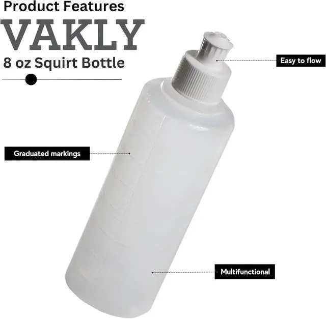 Alt view image 2 of 7 - Vakly Perineal Bottle 8 oz, Postpartum Squirt Bottle with Graduations 2 PK | Refillable hygiene bottle with angled nozzle for personal cleansing, bidet use, and postpartum care