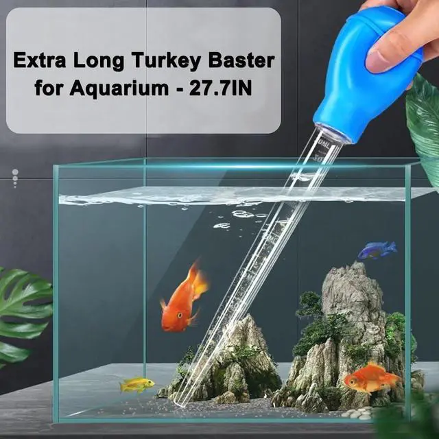 Alt view image 6 of 7 - Extra Long Turkey Baster for Aquarium, 27.7 Inch Aquarium Coral Feeder, 50ml Aquarium Water Changer Siphon for Fish Tank Cleaning