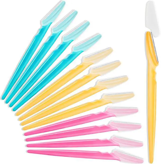 Main image of HFATMOS Eyebrow Razor, Face Razors for Women Men Multipurpose Exfoliating Face Shaver Facial Hair Removal Tools Eyebrow Trimmer with Protective Cover 12 Pcs