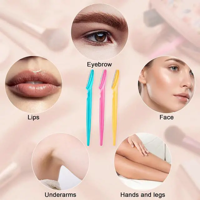 Alt view image 3 of 7 - HFATMOS Eyebrow Razor, Face Razors for Women Men Multipurpose Exfoliating Face Shaver Facial Hair Removal Tools Eyebrow Trimmer with Protective Cover 12 Pcs