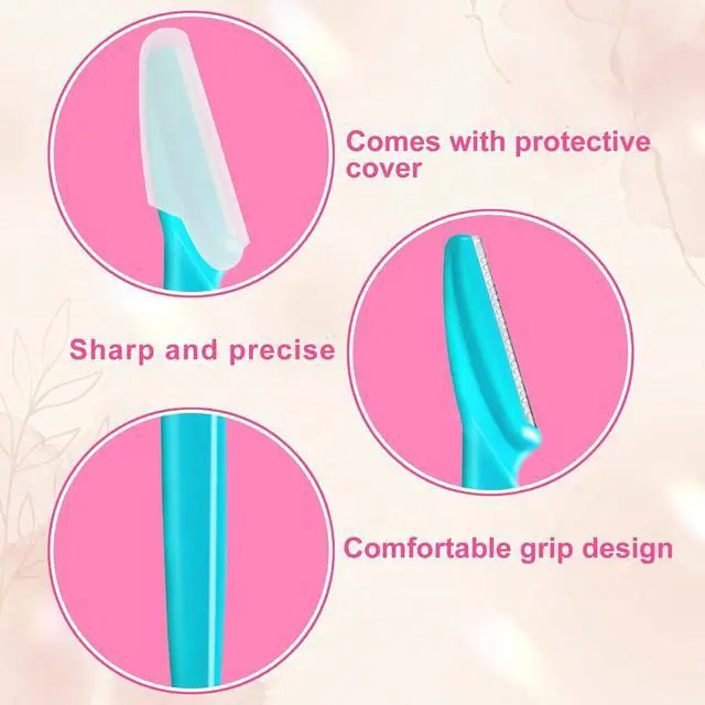 Alt view image 2 of 7 - HFATMOS Eyebrow Razor, Face Razors for Women Men Multipurpose Exfoliating Face Shaver Facial Hair Removal Tools Eyebrow Trimmer with Protective Cover 12 Pcs