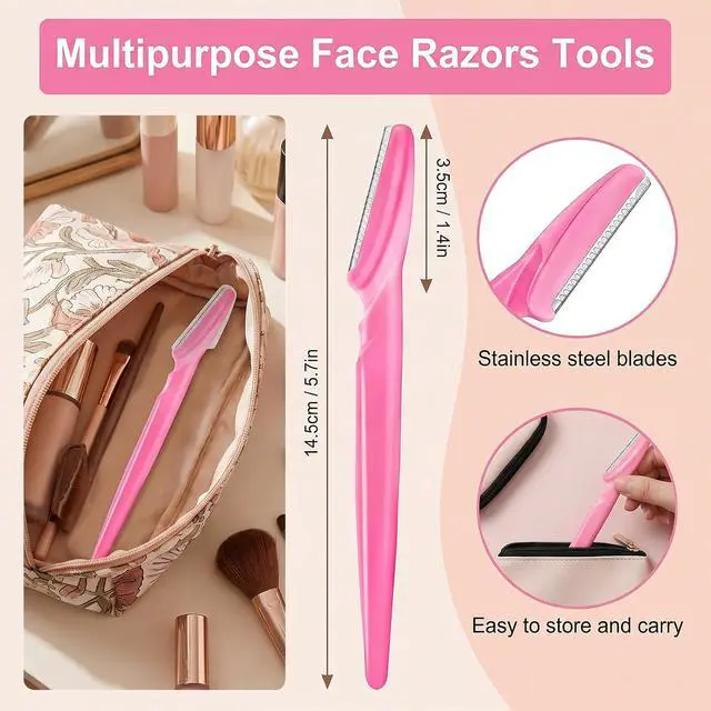 Alt view image 4 of 7 - HFATMOS Eyebrow Razor, Face Razors for Women Men Multipurpose Exfoliating Face Shaver Facial Hair Removal Tools Eyebrow Trimmer with Protective Cover 12 Pcs