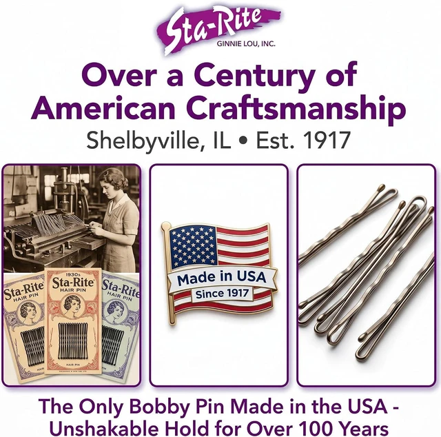 Alt view image 12 of 12 - Sta-Rite White Bobby Pins - 60 count | Secure Grip Non-Slip Hair Pins for Updos that blends with Platinum Blonde, Silver and Grey Hair - Made In USA